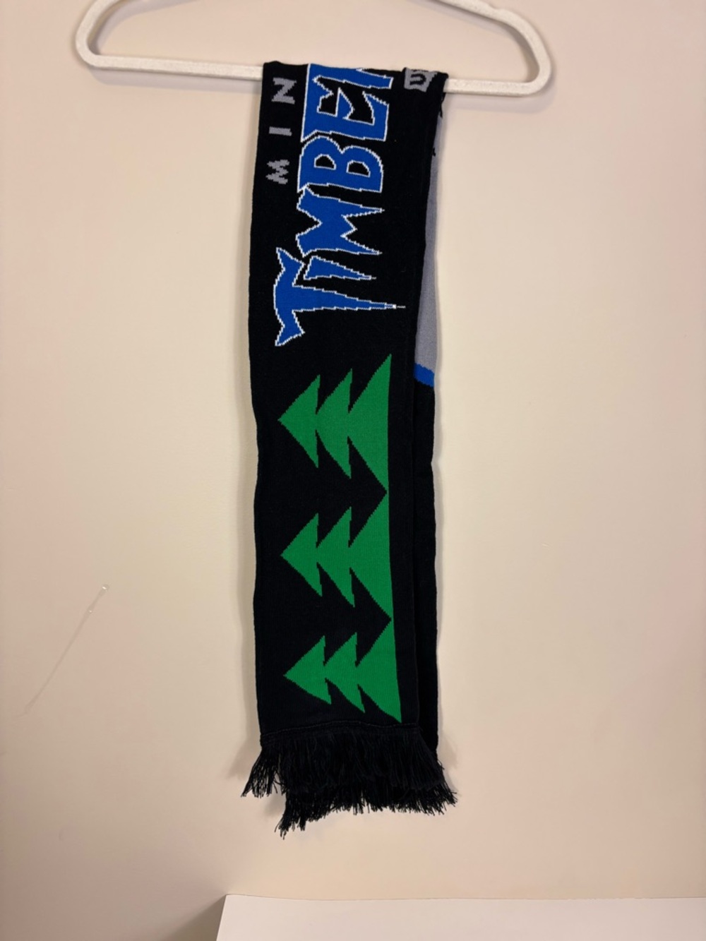 NBA Minnesota Timberwolves Black Logo Trees and Reversible Wolf Eye Winter Scarf